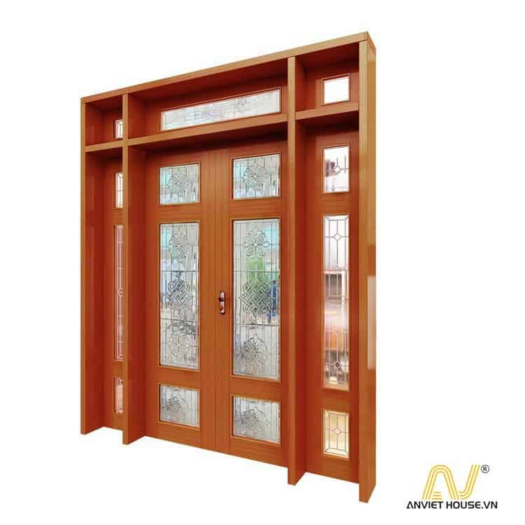 anviethouse thiết kế cửa gỗ lim sang trọng