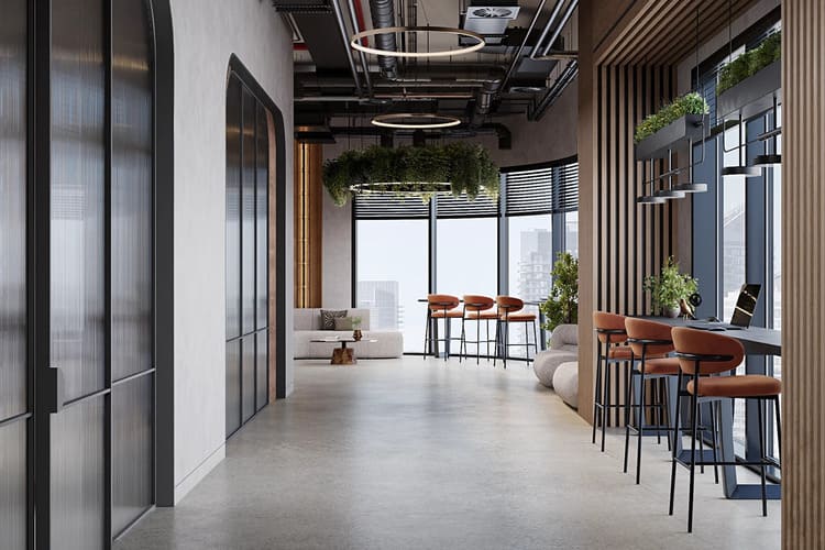 Không gian pantry hiện đại, tạo điểm nghỉ ngơi ngay trong văn phòng.