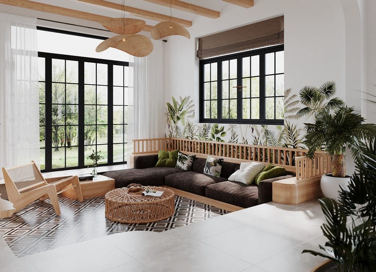 Thiết kế nội thất biệt thự phong cách tropical