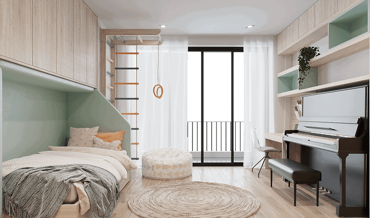 Thiết kế nội thất căn hộ hiện đại - Phòng ngủ cho bé