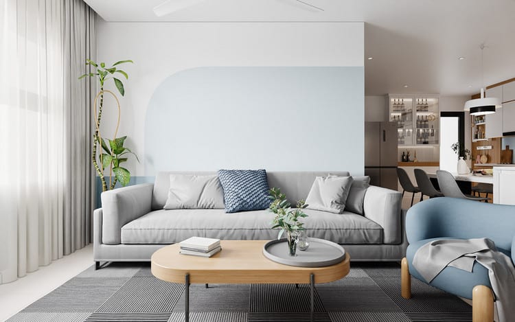 Thiết kế nội thất chung cư tối giản - phòng khách