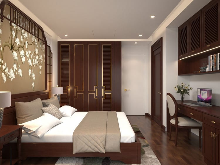 Thiết kế nội thất căn hộ 3 phòng ngủ phong cách indochine