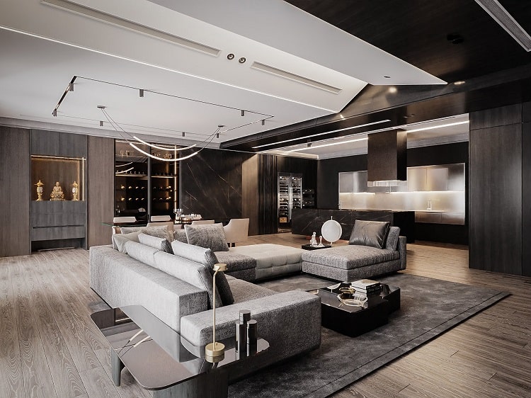 thiết kế nội thất chung cư 3 phòng ngủ luxury