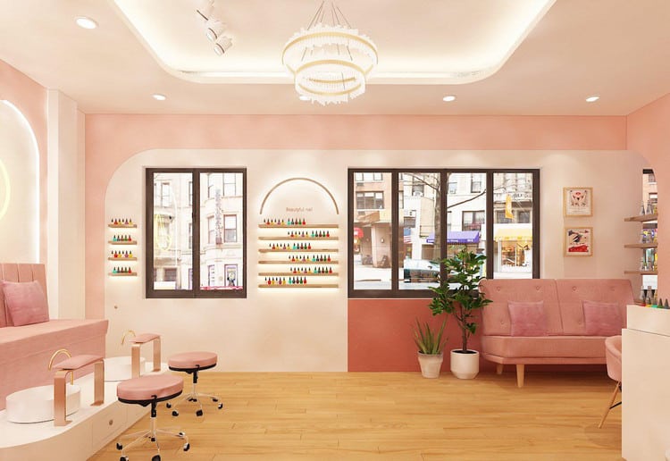 Thiết kế tiệm nail spa phong cách hiện đại