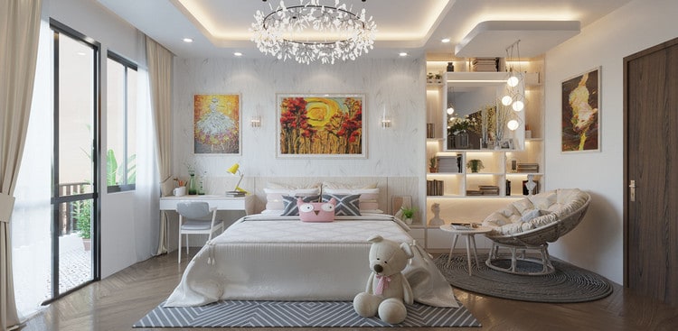 thiết kế phòng ngủ cho bé gái lớn