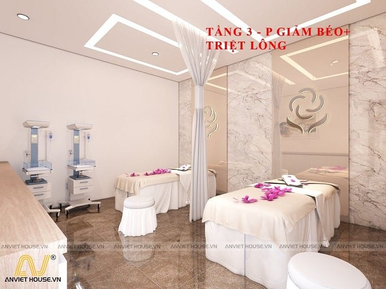 thiết kế phối cảnh 3D showroom mỹ phẩm spa Daysaki