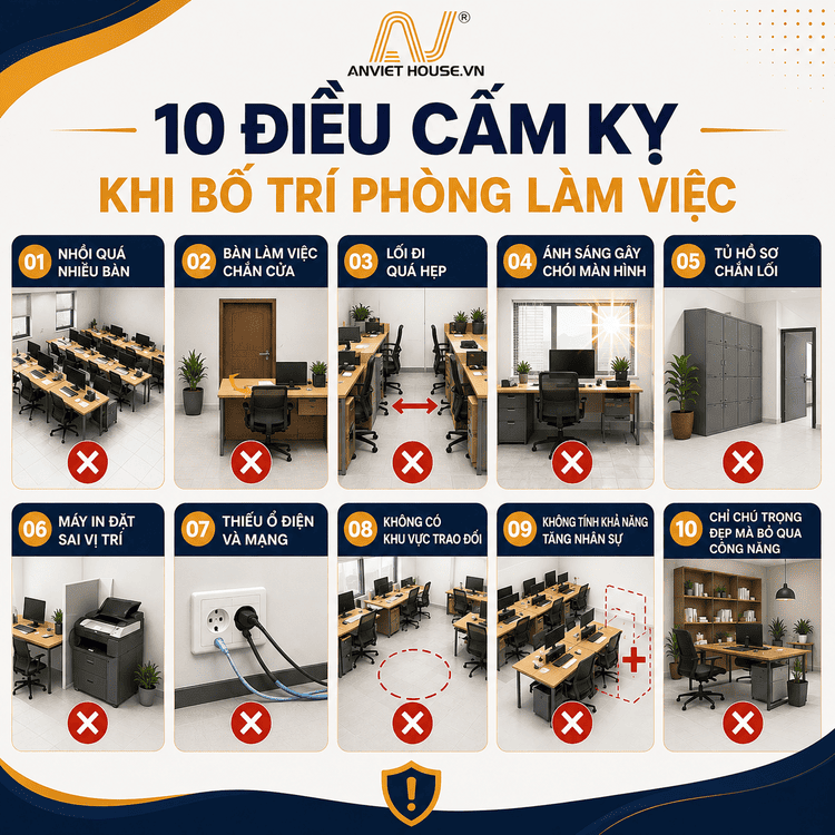 10 điều cấm kỵ khi bố trí phòng làm việc tại cơ quan