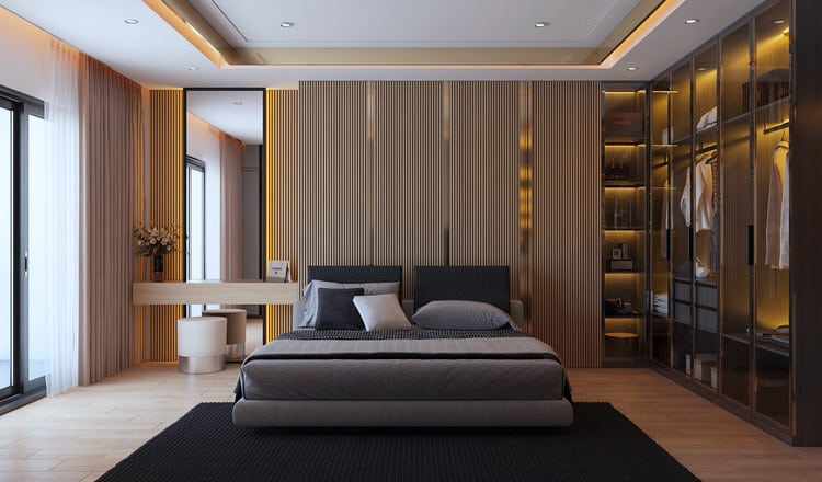 thiết kế phòng ngủ master hiện đại