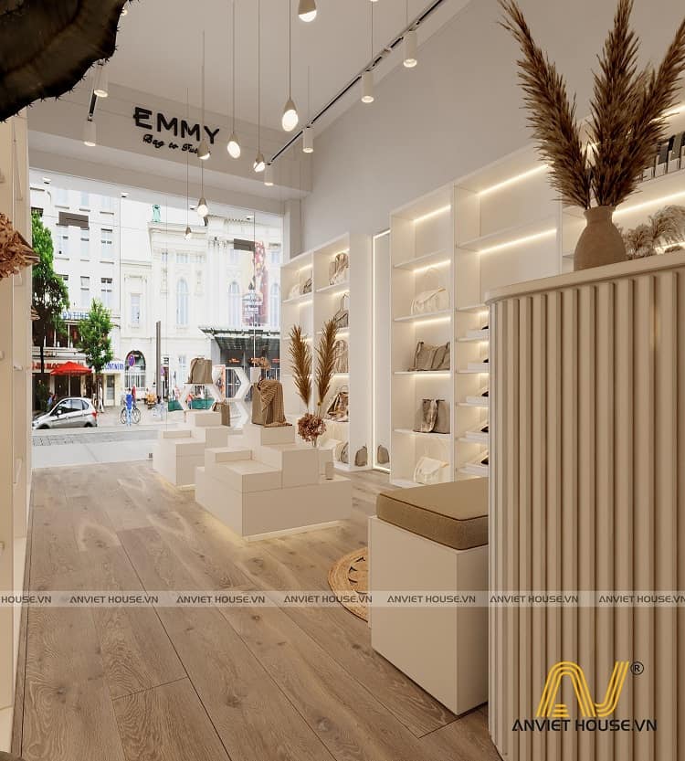 an viet house thiết kế phối cảnh 3D cửa hàng túi xách Emmy