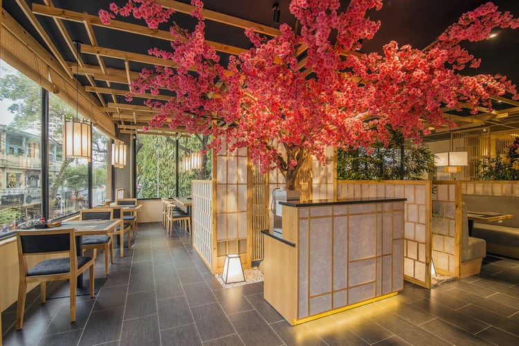 Thiết kế nội thất nhà hàng phong cách Nhật Bản