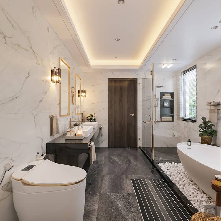 Thiết kế phòng ngủ vó toilet riêng sang trọng