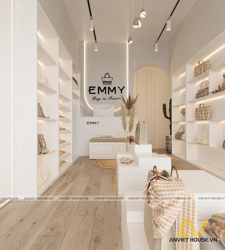 an viet house thiết kế phối cảnh 3D cửa hàng túi xách Emmy