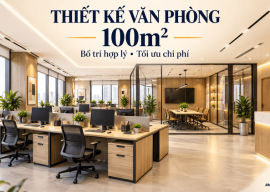 Anviethouse thiết kế thi công nội thất văn phòng 100m2