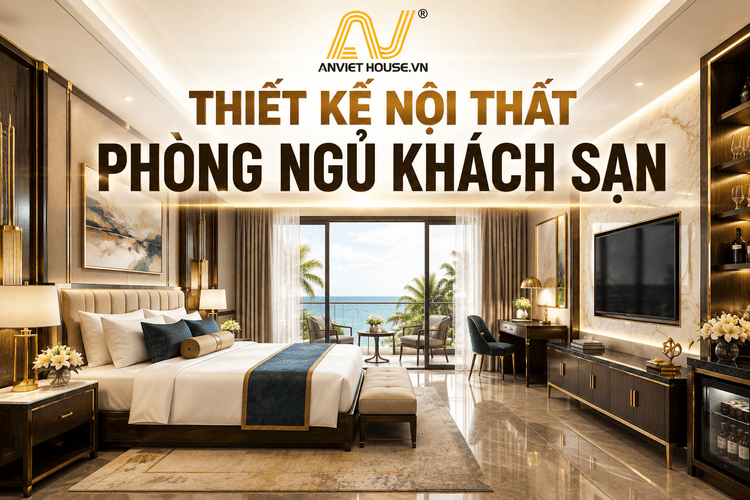 Anviethouse thiết kế thi công nội thất phòng ngủ khách sạn trách nhiệm, tận tâm
