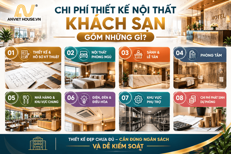 Chi phí thiết kế nội thất khách sạn gồm những gì