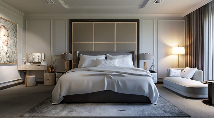 Thiết kế nội thất phòng ngủ khách sạn phong cách luxury