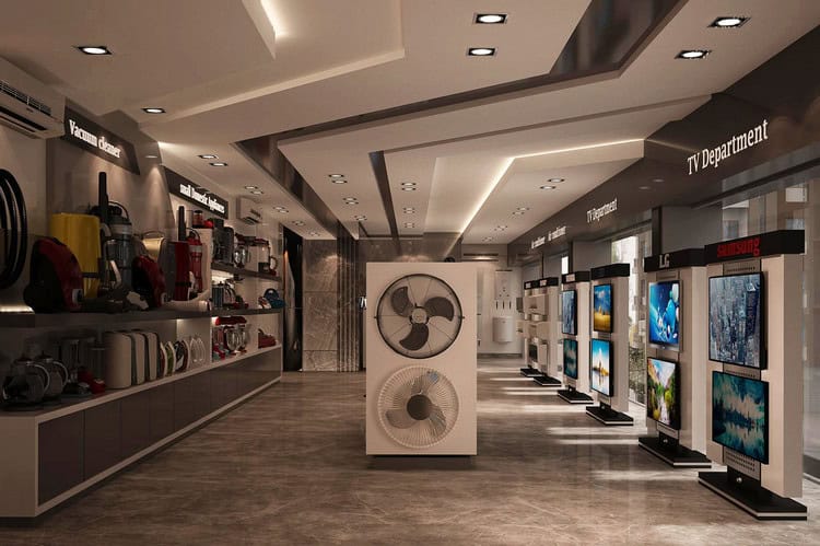 Thiết kế showroom điện máy sang trọng và thu hút