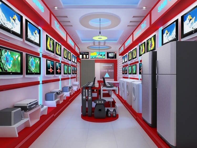 nội thất showroom điện máy