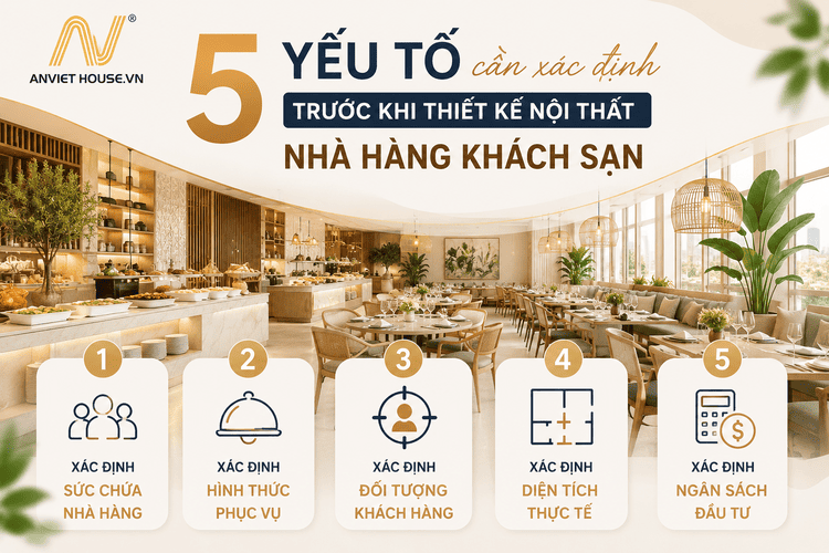 5 yếu tố cần xác định trước khi thiết kế nội thất nhà hàng khách sạn