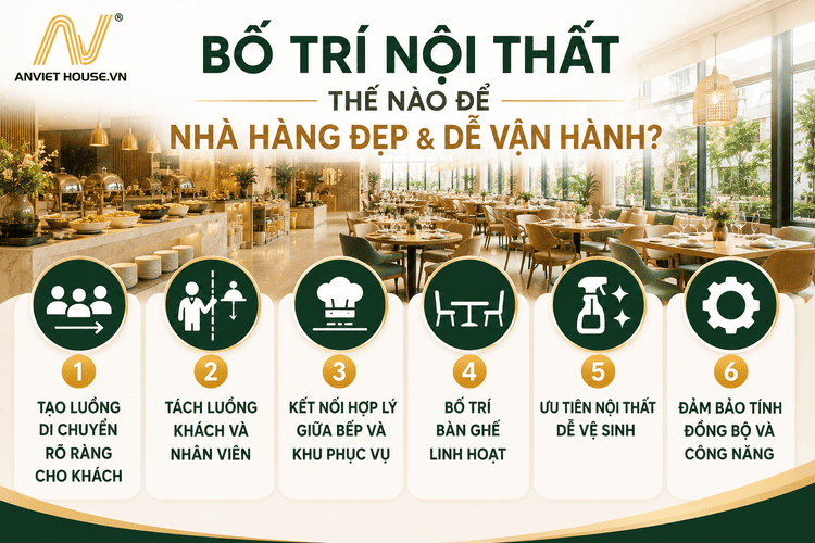 Bố trí nội thất nhà hàng khách sạn đẹp và dễ vận hành