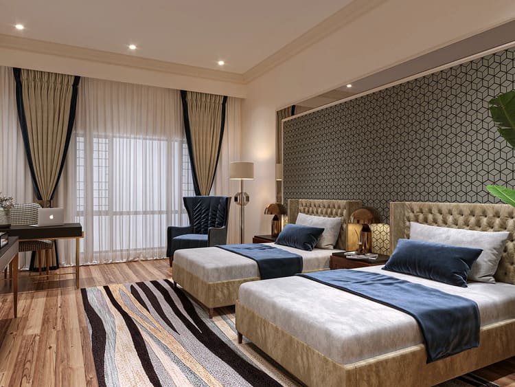 Phòng 2 giường sang trọng, phù hợp cho gia đình và nhóm khách