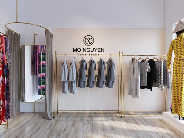 nội thất showroom áo dài