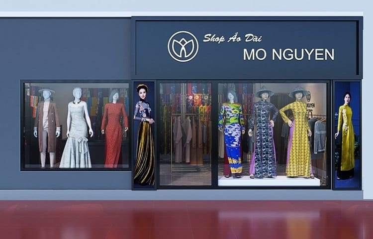 nội thất showroom áo dài