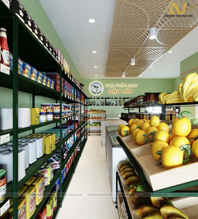 thiết kế nội thất cửa hàng thực phẩm sạch an khánh vinhomes thăng long