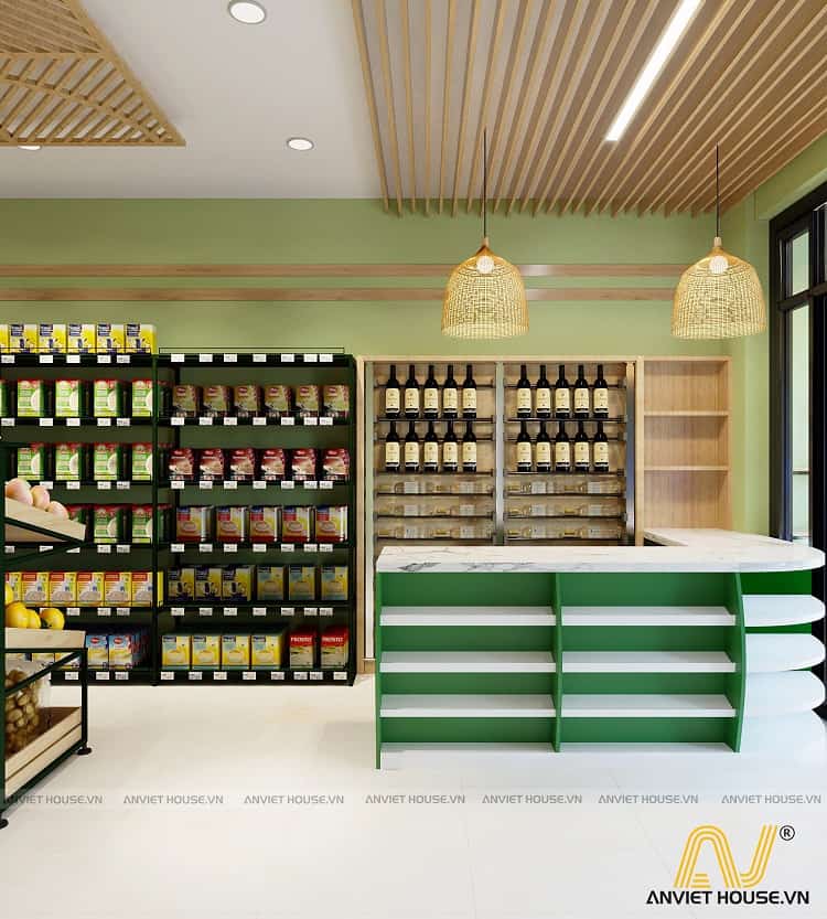 thiết kế nội thất cửa hàng thực phẩm sạch an khánh vinhomes thăng long