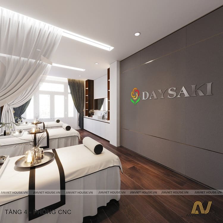 thiết kế nội thất showroom mỹ phẩm tích hợp spa làm đẹp Daysaki phạm ngọc thạch