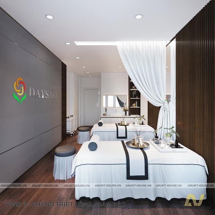 thiết kế nội thất showroom mỹ phẩm tích hợp spa làm đẹp Daysaki phạm ngọc thạch