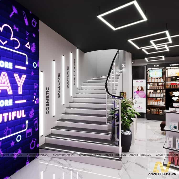 thiết kế nội thất showroom mỹ phẩm tích hợp spa làm đẹp Daysaki phạm ngọc thạch