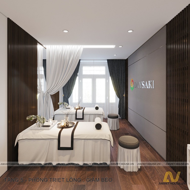 thiết kế nội thất showroom mỹ phẩm tích hợp spa làm đẹp Daysaki phạm ngọc thạch