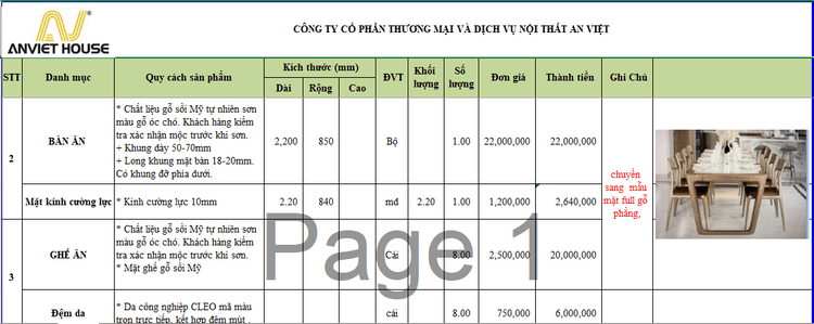 Báo giá nội thất gỗ sồi mỹ tại Anviethouse - cập nhật T10.2022