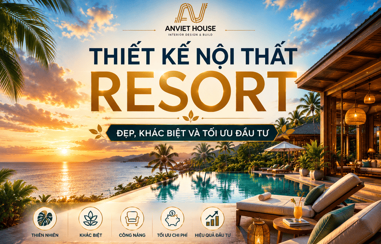 Anviethouse thiết kế thi công nội thất resort uy tín, tận tâm