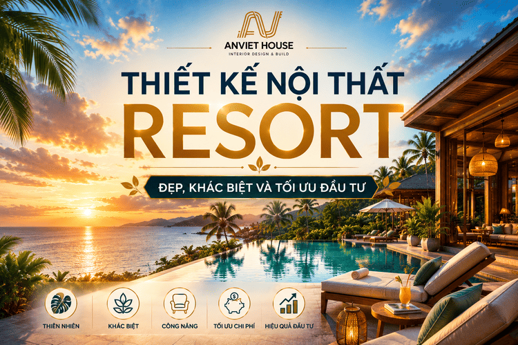 Anviethouse thiết kế thi công nội thất resort uy tín, tận tâm