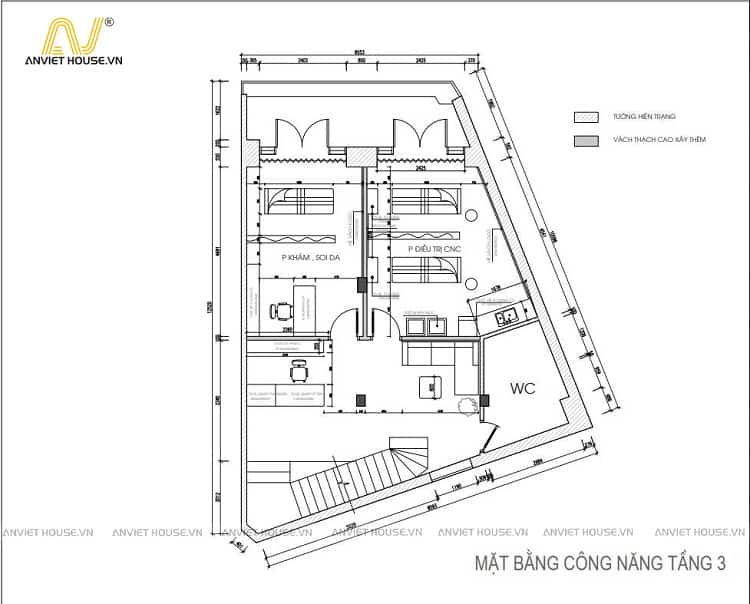 thiết kế mặt bằng công năng showroom mỹ phẩm tích hợp spa làm đẹp daysaki phạm ngọc thạch