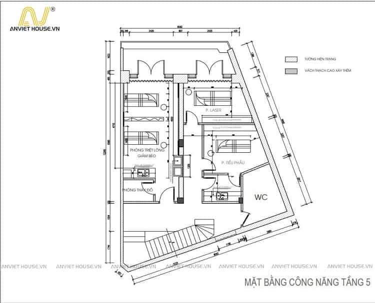 thiết kế mặt bằng công năng showroom mỹ phẩm tích hợp spa làm đẹp daysaki phạm ngọc thạch