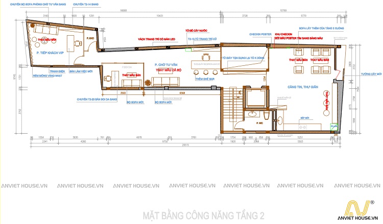 anviethouse thiết kế mặt bằng công năng dự án thẩm mỹ viện daysaki 84 cầu giấy