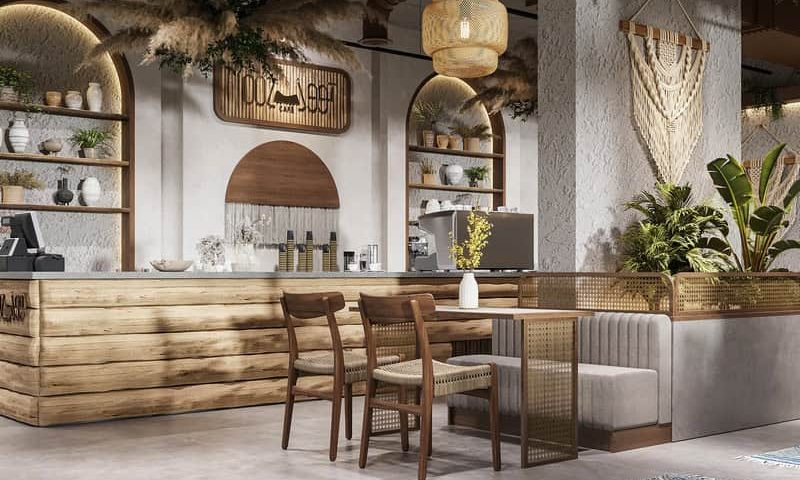 Thiết kế nội thất quán cafe nhà ống phong cách boho