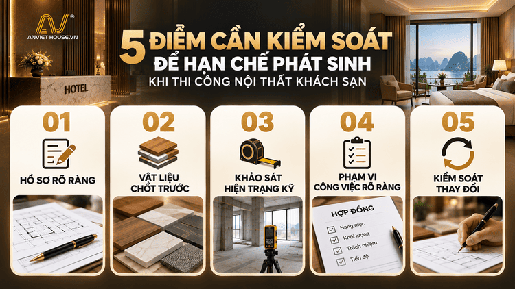 5 điều cần kiểm soát để hạn chế phát sinh khi thi công nội thất khách sạn