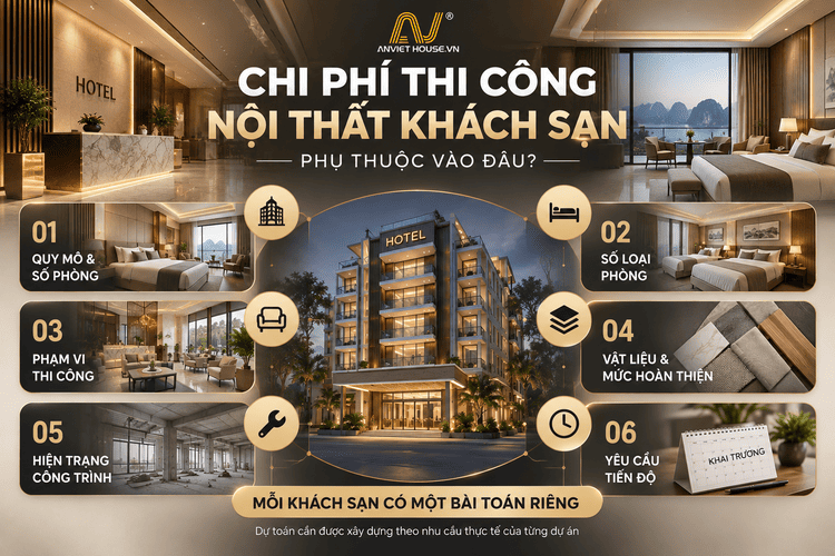 Những yếu tố ảnh hưởng đến chi phí thi công nội thất khách sạn