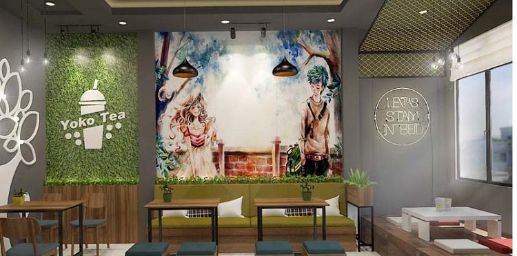 cửa hàng trà sữa hiện đại