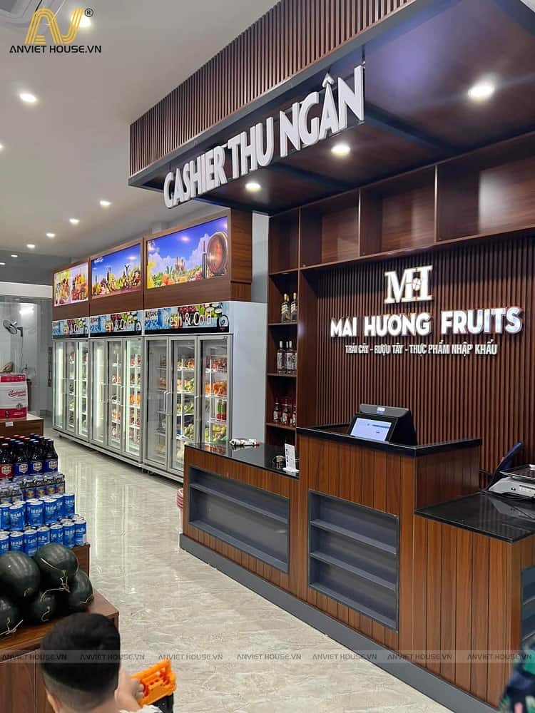 anviethouse thi công nội thất cửa hàng thực phẩm sạch Mai Hương - Quảng Ninh