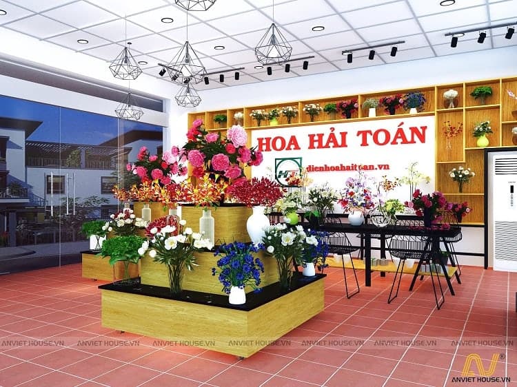 thiết kế nội thất shop hoa Hải Toán - Thái Nguyên