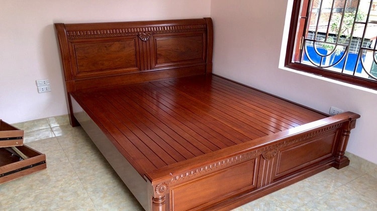 giường gỗ gụ
