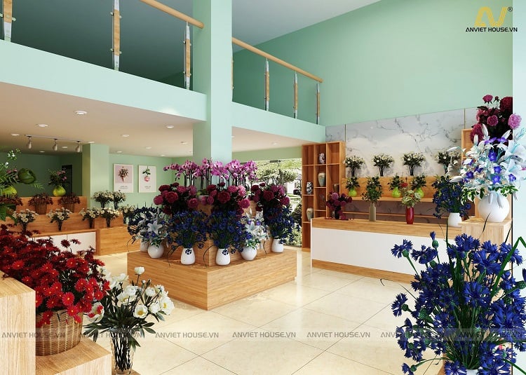 anviethouse thiết kế nội thất cửa hàng hoa hải toán thái nguyên