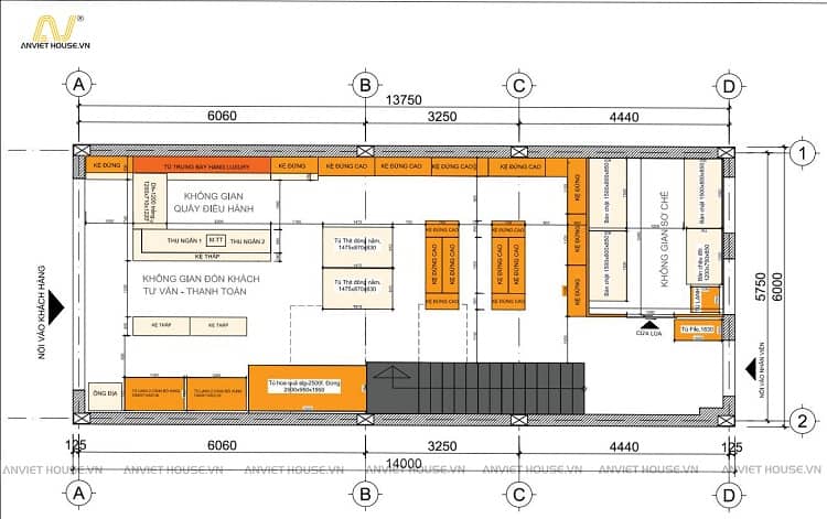 Anviethouse Thiết kế mặt bằng công năng siêu thị mini