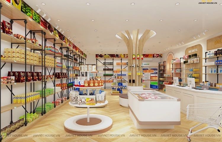 anviethouse thiết kế nội thất siêu thị mini