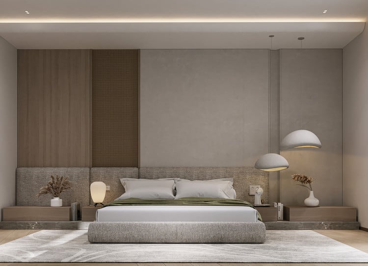 Thiết kế phòng ngủ master phong cách wabi sabi